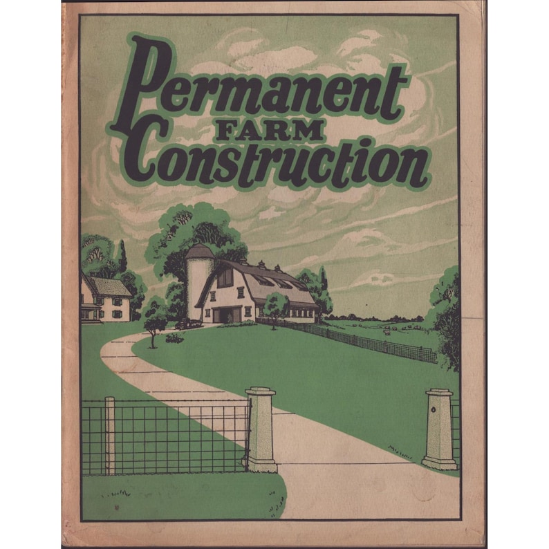 Vintage Permanent Farm Construction Concrete Masonry Illustrated Booklet Guide Bild 1