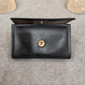 Vintage Herren Geschenkset Brieftasche und Schlüsseletui Schwarzes Hahnentrittmuster VG + Bild 6