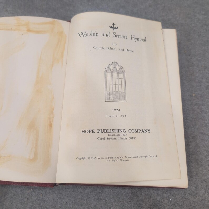 Worship and Service Hymnal 1974 Hope Publishing Company Red Hardcover Book image 2
