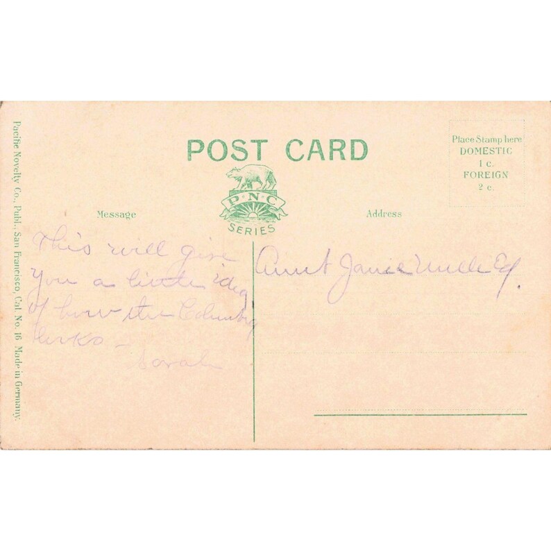 Antique Columbia River Postcard No. 1132 Pacific Novelty Co Sailboat Germany image 2