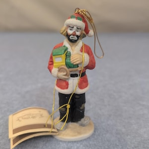 Emmett Kelly Jr Collectibles Sad Clown Christmas Ornament Train 1984 Flambro image 1