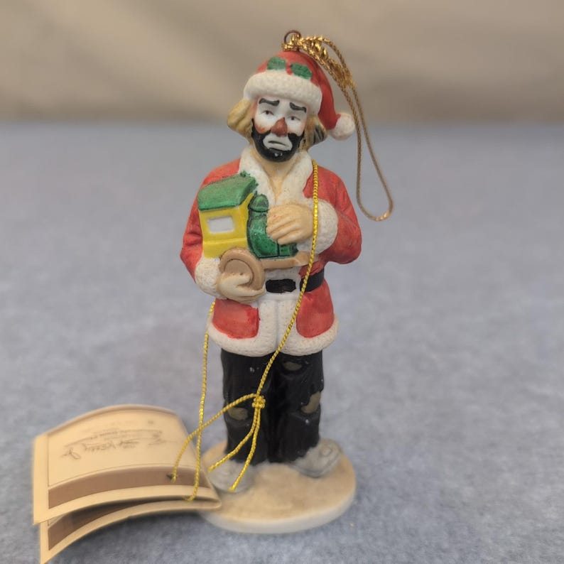Emmett Kelly Jr Collectibles Sad Clown Christmas Ornament Train 1984 Flambro image 1