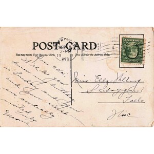 Antique 1909 RPPC "The Cure" Romantic Couple Kissing Postcard Wisconsin image 2