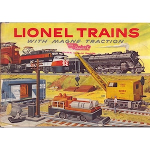 Affiche publicitaire vintage Lionel Trains Magne-Traction, grue à ânes de New Haven, très bon état. image 1