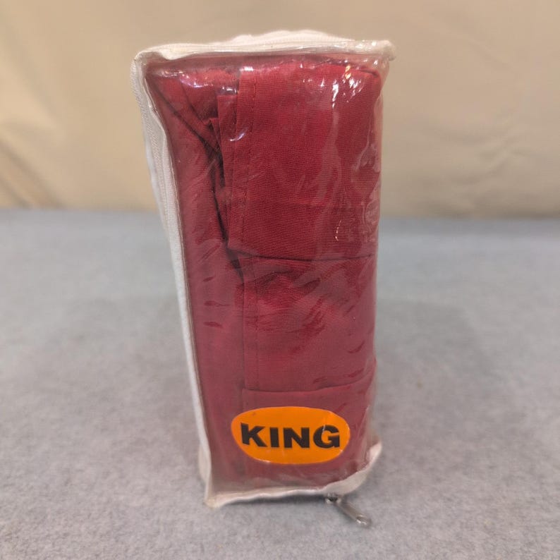 Wamsutta King Size Tailored Bedskirt Red Split Corner 15 Inch Drop New image 3