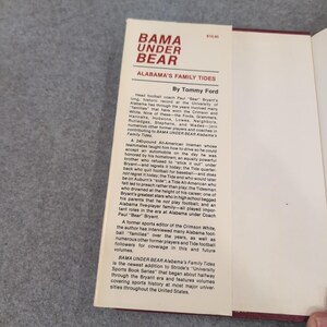 Bama Under Bear Alabama's Family Tides Tommy Ford Paul Bear Bryant 1982 Hardcvr image 2
