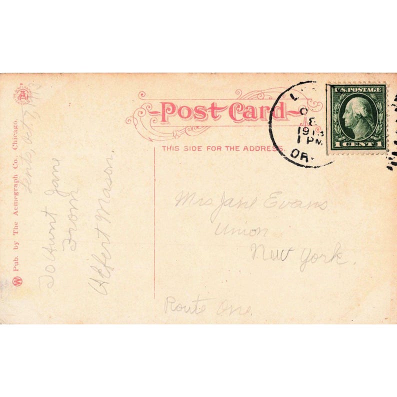 Pocztówka z zabytkową statuą Sacajawea z 1913 roku, Portland, Oregon, ekspedycja Lewisa i Clarke'a zdjęcie 2