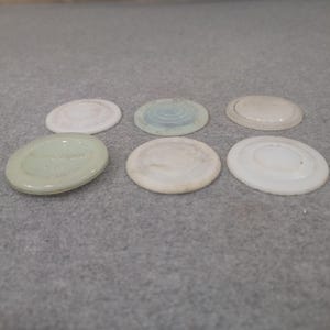 6 Vintage White Crown & More Canning Milk Jar Lids image 2