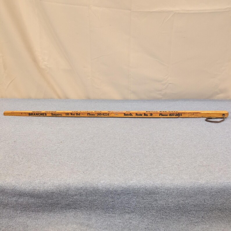 Vintage Joe Money Machinery Co Inc Alabama Advertising Wooden Yardstick Ruler image 4