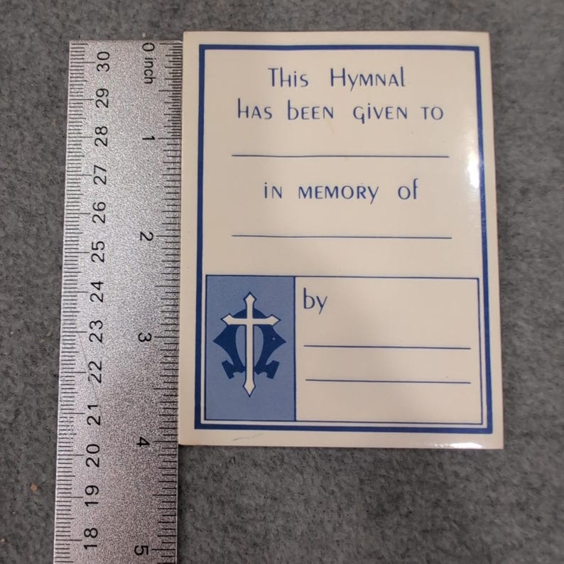 Lot of 50 Blank Vintage Abingdon Hymnal Bookplates Memorial In Memory Of image 3