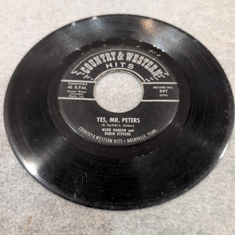 Woody Martin Green Green Grass of Home 45 RPM Vinyl Record 347 Nashville VG image 4