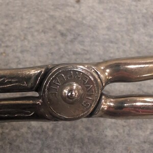Vintage Silverplate Zinc Alloy Pastry Tongs Ornate Scroll Engraved Server image 4