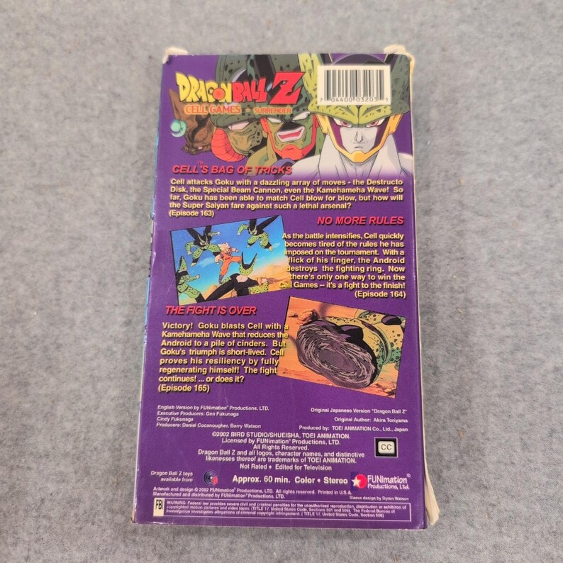 Dragon Ball Z Cell Games Surrender VHS FUNimation 2002 Episodes 163-165 Anime image 2