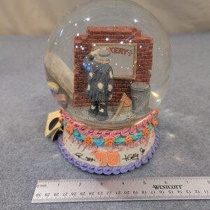 Happy 70th Birthday Signed Emmett Kelly Jr. Snow Globe Musical Clown Baker image 7