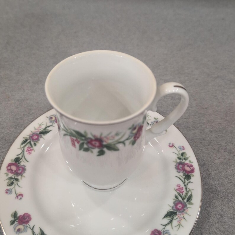 Sheffield Fine China Jubilee JE 81 Demitasse Cup and Saucer Set Floral Japan image 2