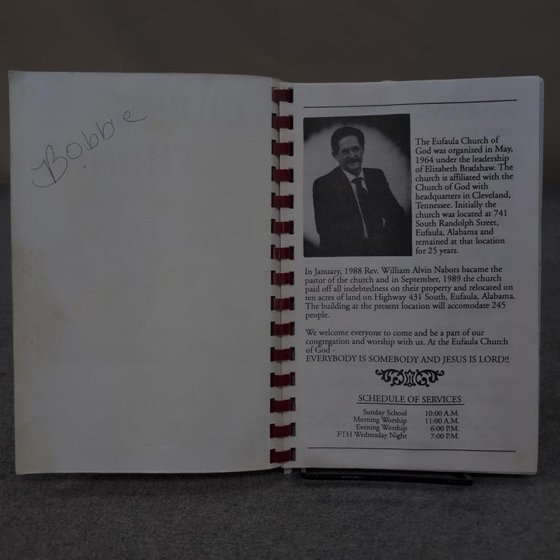 Giving Thanks Eufaula Church of God Alabama Community Cookbook Spiral Bound VG- image 2