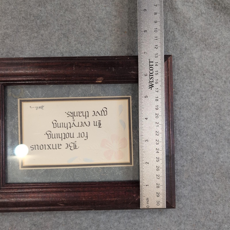 Framed Art Be Anxious for Nothing Give Thanks Philippians 4:6 Hand Painted image 3