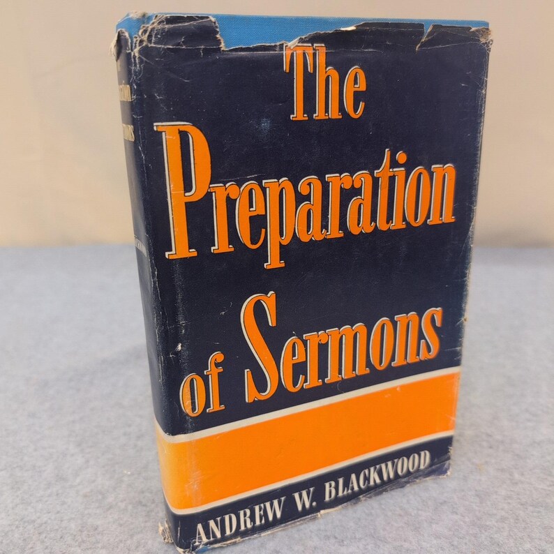 La preparación de sermones, Andrew W. Blackwood, 1948, tapa dura, Abingdon Press imagen 1