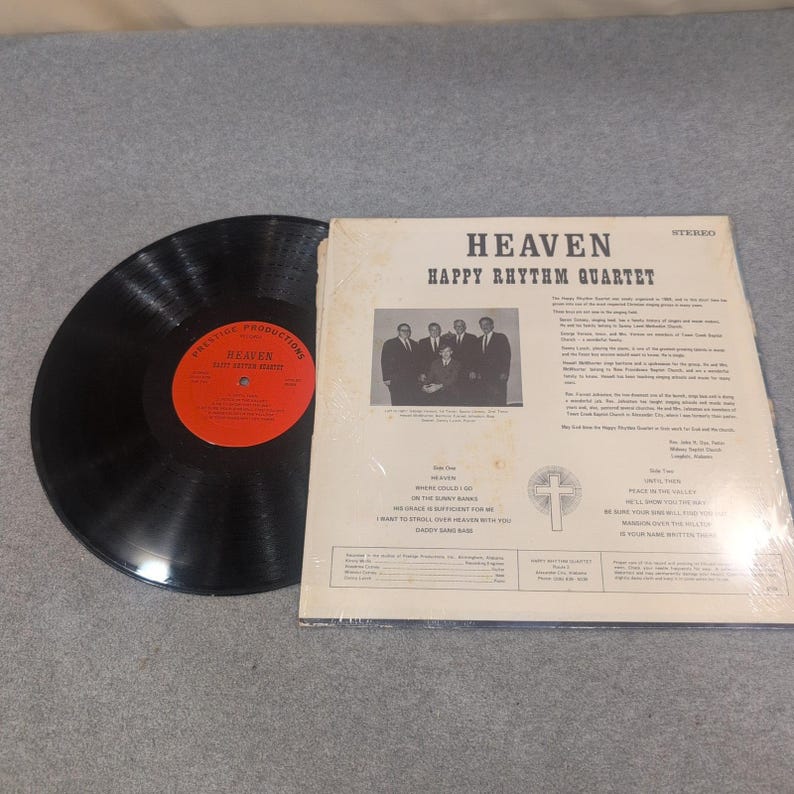 Happy Rhythm Quartet Heaven Vinyl LP Prestige Productions Southern Gospel VG image 2