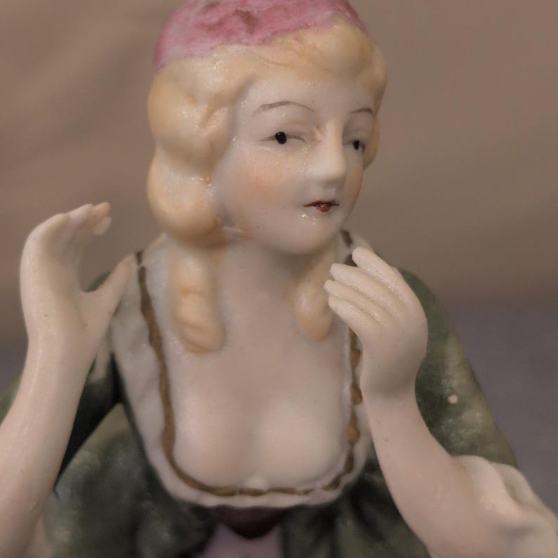 VTG Porcelain Figurine Lady Woman Figurine Produced by Hal-sey Fifth Ave. L & M image 2