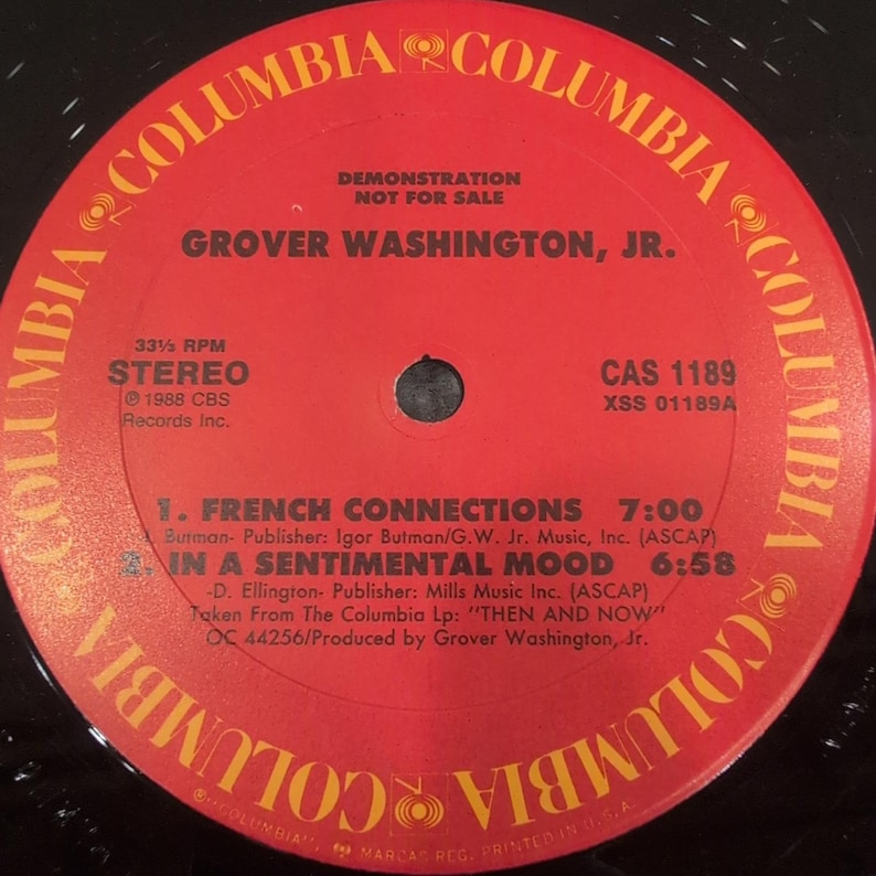 Grover Washington Jr Plays It Straight With Jazz Greats Promo Vinyl CAS1189 1988 image 4