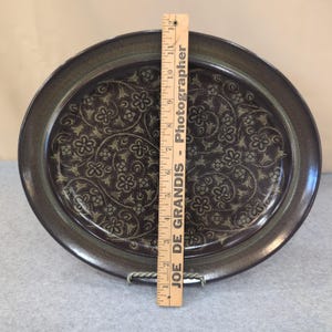 Franciscan Madeira Oval Serving Platter Floral Earthenware Dark Brown Gree image 2