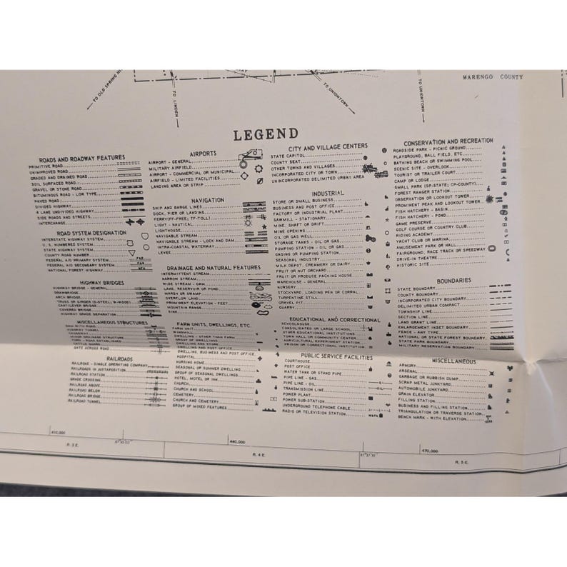 VTG 1976 Hale County Alabama General Highway Map Bureau Surveying 26" x 18" image 4
