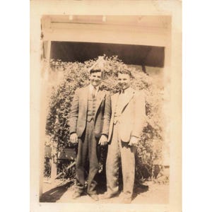 1940's Vintage Photograph Menswear Three Piece Suits Dapper Gay Interest image 1