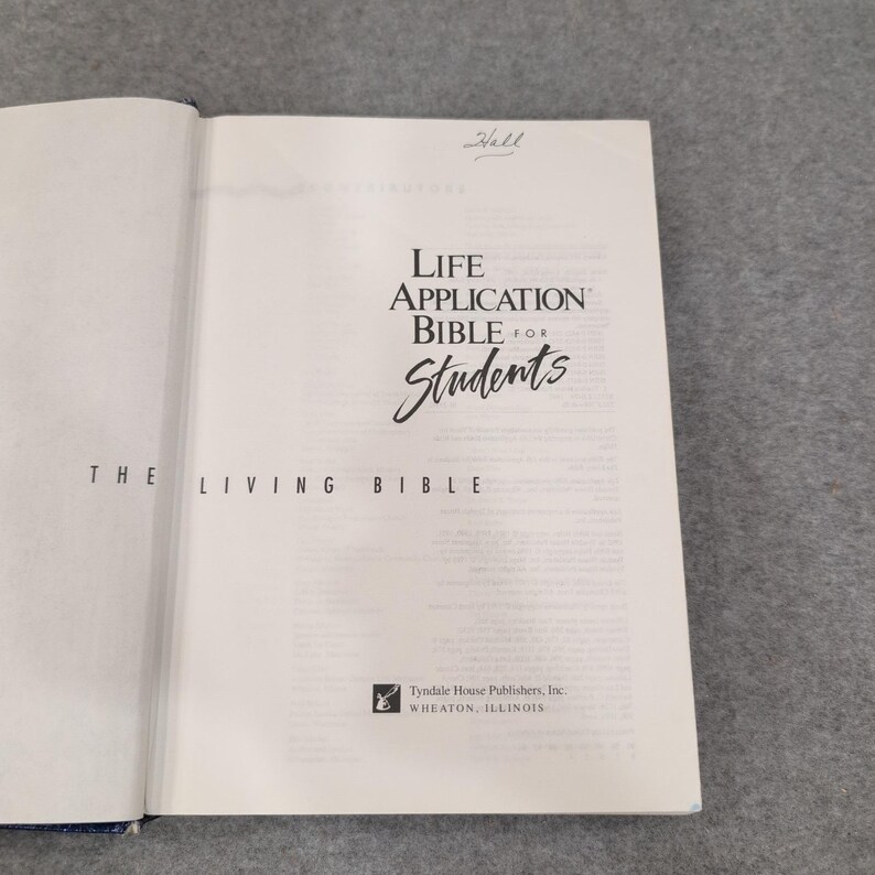 Bibbia per studenti con applicazioni pratiche per la vita quotidiana - La Bibbia vivente - 1992 - Copertina rigida - Blue Tyndale immagine 3