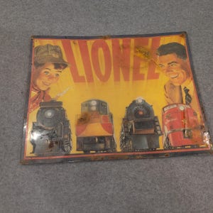 Lionel Trains 1954 Catalog Cover Embossed Tin Sign Hallmark Great American Railw image 1