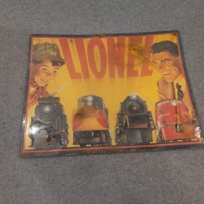 Lionel Trains 1954 Catalog Cover Embossed Tin Sign Hallmark Great American Railw image 1