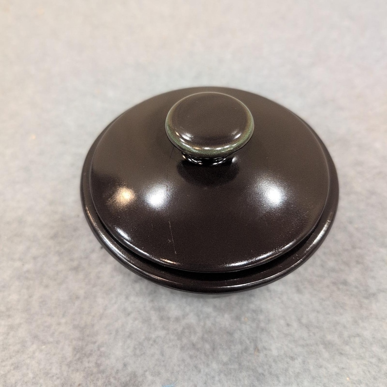 Franciscan Brown Glazed Ceramic Sugar Bowl with Lid Vintage Stoneware image 2