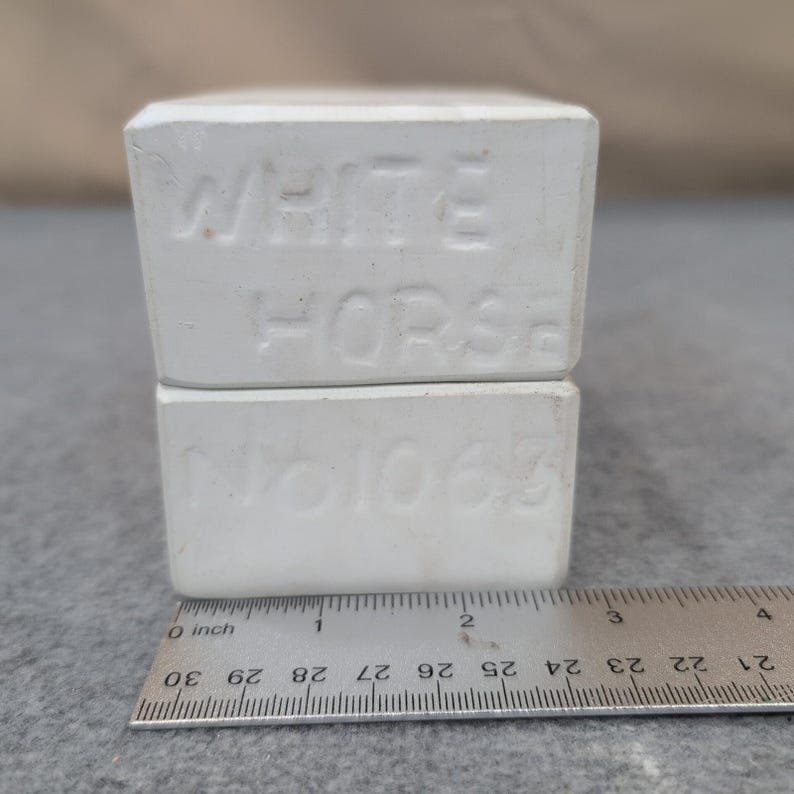 White Horse mjölkburk gräddkanna sockerlock formset vintage industriellt bondgårdshus bild 7