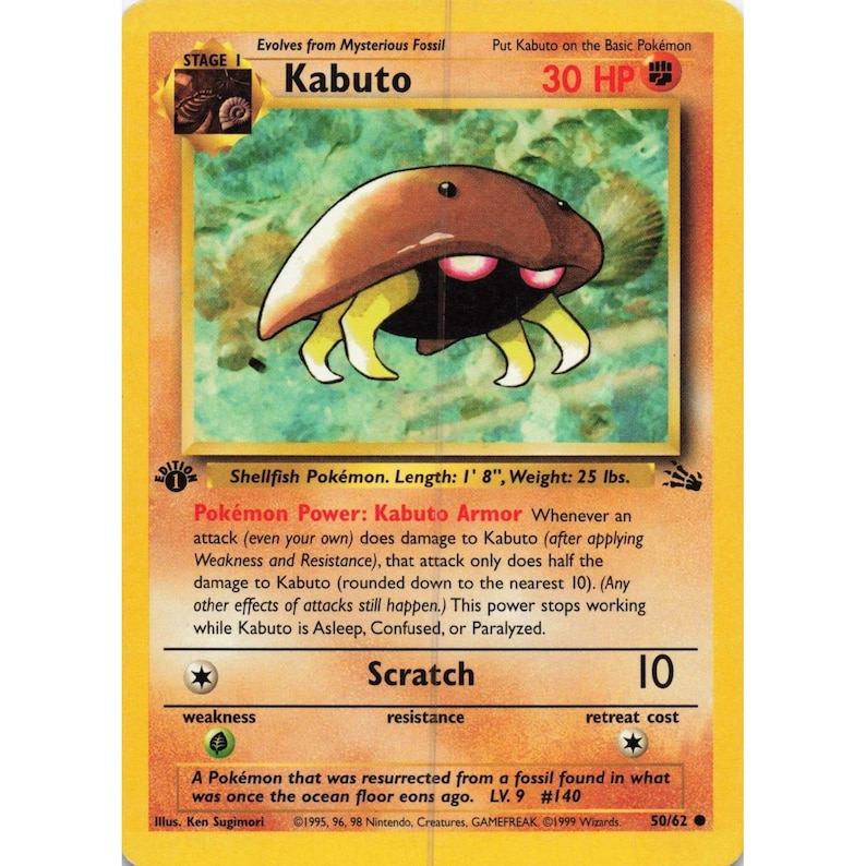 Kabuto 50/62 Fossil Regular WoTC 1999 50/62 image 1