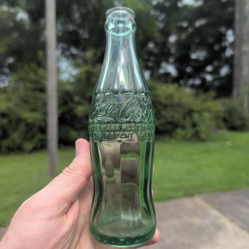 Vintage Coca-Cola Glass Bottle Birmingham Alabama Georgia Green Hobbleskirt VG+ image 1