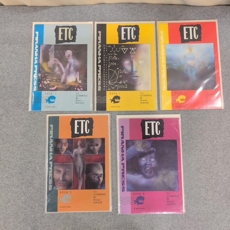 ETC Piranha Press Complete Set Books 1-5 Tim Conrad Michael Davis DC Comics image 1