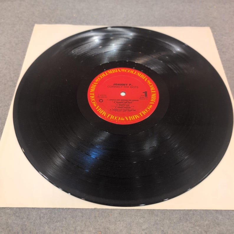 Johnny P. Connect the Dots Vinyl LP 1989 Columbia Records C 45010 Promo Gold Sta image 4