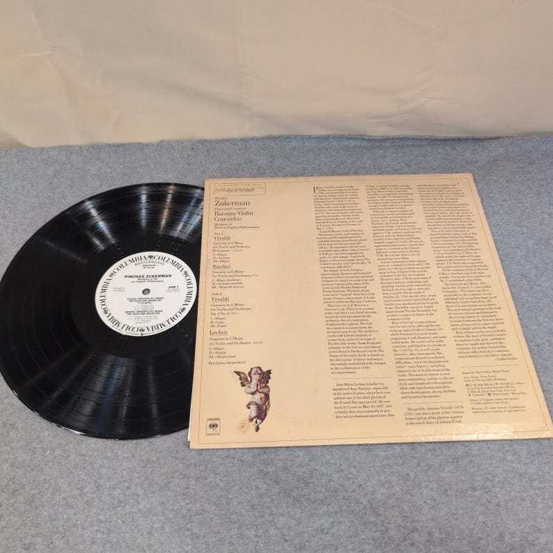 Pinchas Zukerman Baroque Violin Concertos LA Philharmonic Columbia Vinyl M 34571 image 2