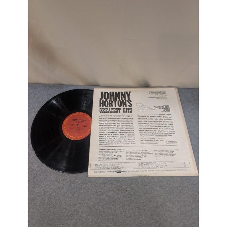 Johnny Horton Greatest Hits Vinyl LP Columbia Stereo CS 8396 Country Rockabilly image 2