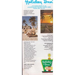 Vintage Lauderdale-by-the-Sea Florida Travel Brochure Holiday Inn Ocean Drive image 2