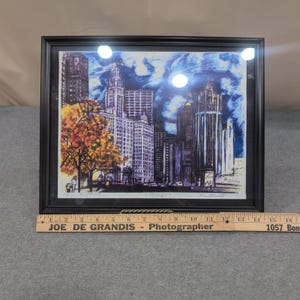 Ken Moriarty Signed Chicago Cityscape Limited Edition Print #2001 Framed Art image 6