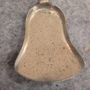 Vintage Figural Deer Souvenir Spoon Bell Shaped Bowl Ornate Silver Tone Metal image 4