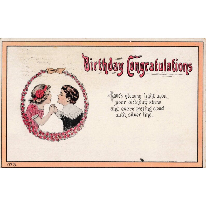 Vintage Geburtstagskarte von 1912 (RPPC-Ära), geteilte Rückseite, Appleton, Wisconsin Bild 1