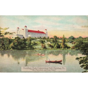 Hershey Park Convention Hall Hershey PA Vintage Postcard Cocoa Town image 1