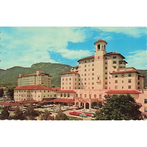 Breitmoor Hotel Colorado Springs CO Chrom Postkarte Dexter Press Sanborn Unposte Bild 1