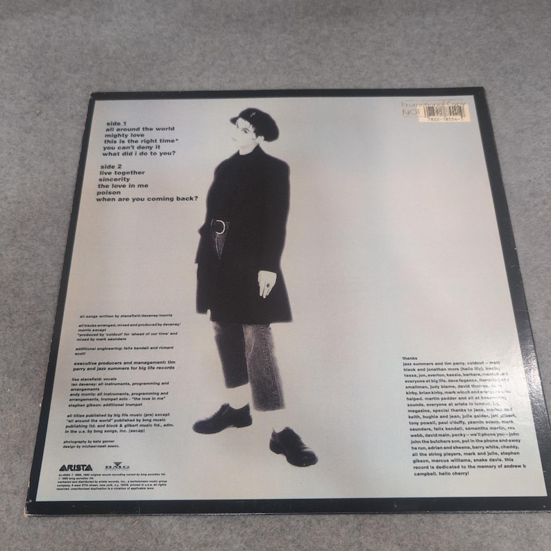 Lisa Stansfield Affection Vinyl LP Album 1989 Arista AL-8554 Copie promotionnelle VG+ image 2