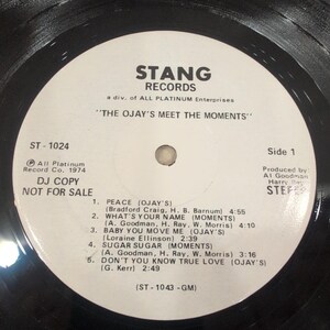 The O'Jays Meet The Moments LP Stang ST-1024 DJ Copy Promo White Label 1974 image 4