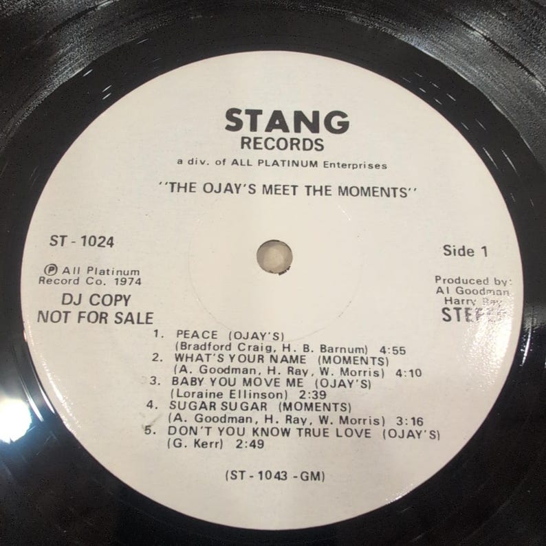 The O'Jays Meet The Moments LP Stang ST-1024 DJ Copy Promo White Label 1974 image 4