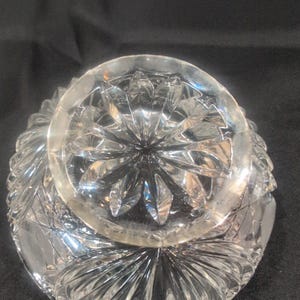 Vintage American Brilliant Style Cut Glass Lidded Candy Dish Pinwheel Starburst image 6