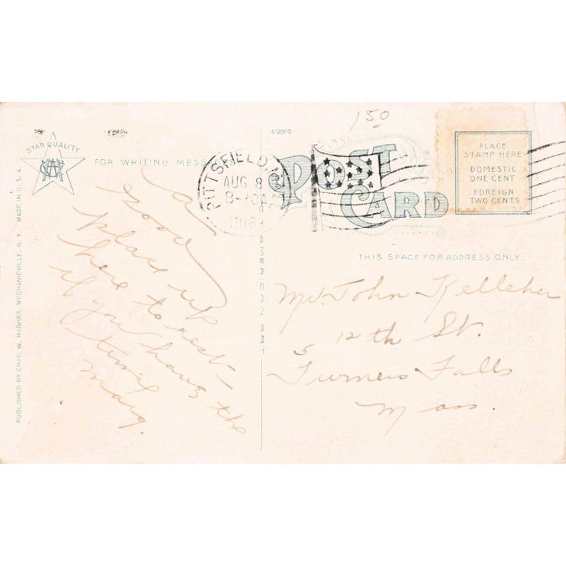Vintage 1918 Post Office Pittsfield Massachusetts MA Postcard Neoclassical Arch image 2